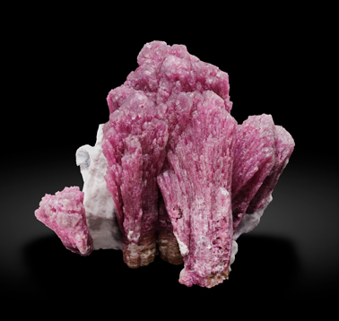 Elbaite-Schorl Series (variety rubellite) with Microcline. Side / Photo: Joaquim Calln