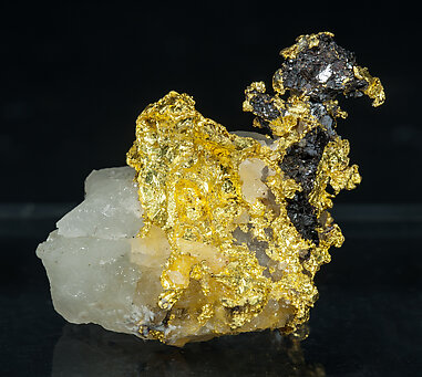 Gold with Quartz and Sphalerite. Side