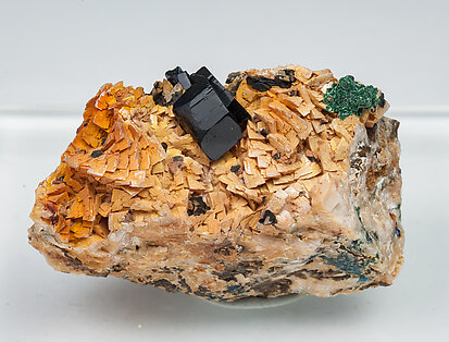 Azurite and Malachite on Dolomite.