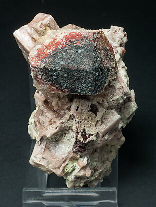 Microcline with Hematite and Quartz.