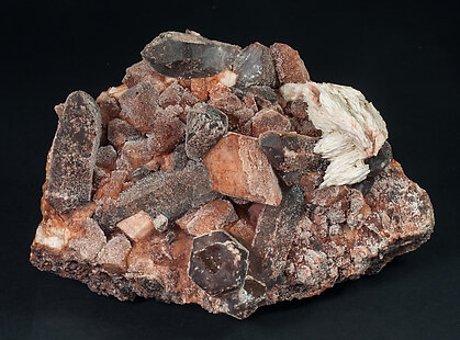 Microcline with Baryte and Quartz (variety smoky). 