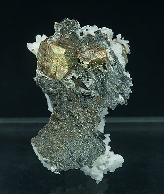 Pyrite with Quartz. Rear