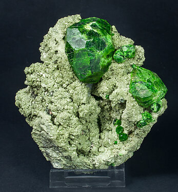 Andradite (variety demantoid) with Diopside.