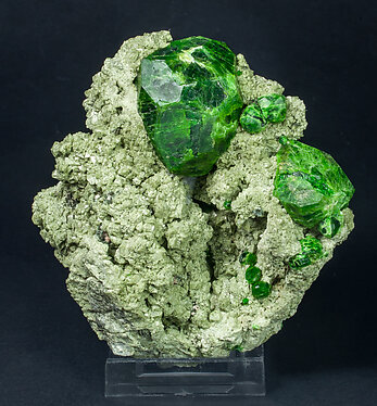 Andradite (variety demantoid) with Diopside. 