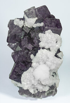 Fluorite with Calcite. Front