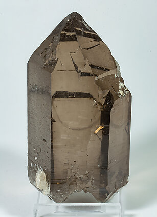 Quartz (doubly terminated variety smoky quartz) with Quartz. Front