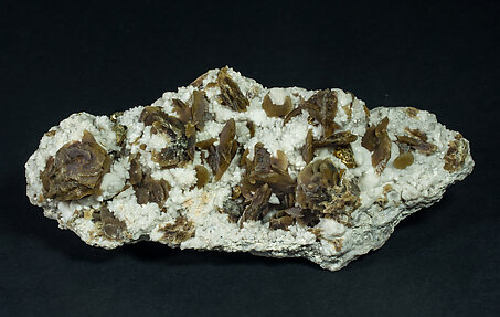 Siderite with Quartz and Chalcopyrite.