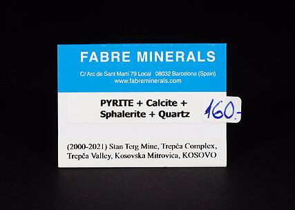 Pyrite with Calcite, Sphalerite and Quartz