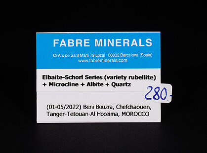 Elbaite-Schorl Series (variety rubellite) with Microcline, Albite and Quartz