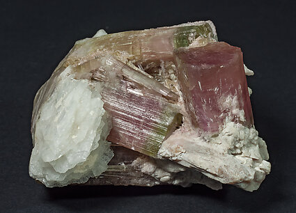 Elbaite with Albite (variety cleavelandite).