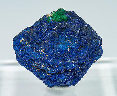 Azurite with Malachite after Cuprite. Front
