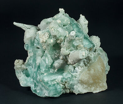 Calcite (variety Cu-bearing calcite). 