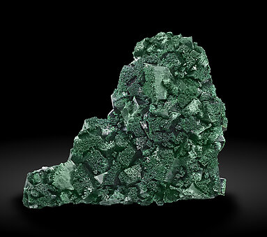 Kolwezite and Malachite after Co-rich Dolomite on Malachite and Chrysocolla after Baryte. Front / Photo: Joaquim Callén