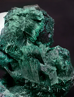 Kolwezite and Malachite after Co-rich Dolomite on Malachite and Chrysocolla after Baryte. Detail / Foto: Joaquim Callén