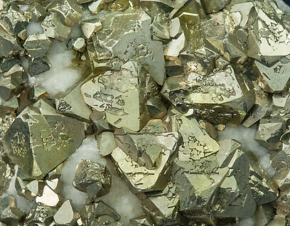 Pyrite (octahedral) with Calcite-Dolomite and Ferberite. 