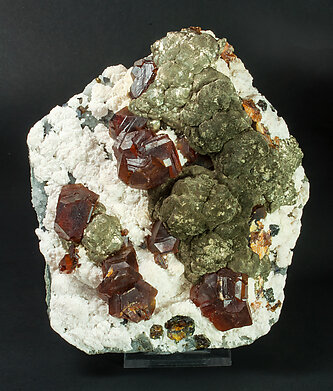 Sphalerite with Pyrite, Calcite and Quartz.