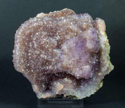 Quartz (variety amethyst) after Fluorite. Side
