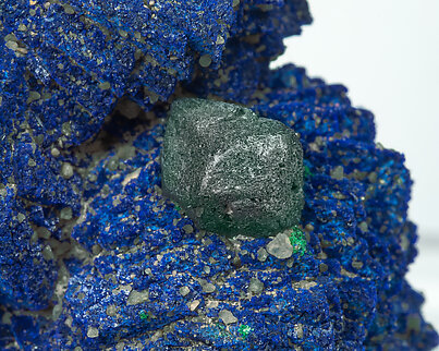 Azurite with Malachite after Cuprite and with Baryte. 