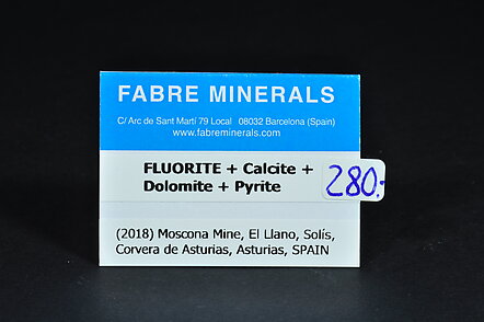 Fluorita con Calcita, Dolomita y Pirita