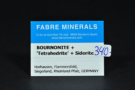 Bournonite with Tetrahedrite (Subgroup) and Siderite