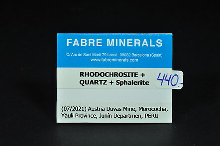 Rhodochrosite with Quartz and Sphalerite