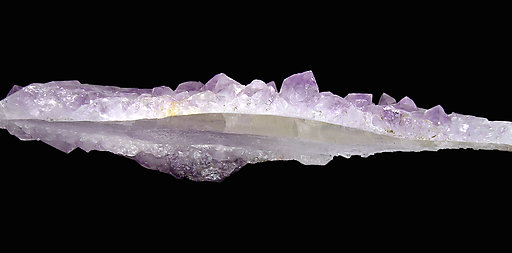 Quartz (variety amethyst) after Calcite with Hematite. Bottom