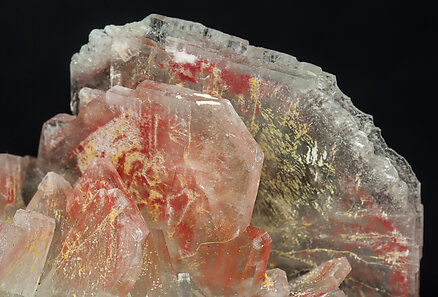 Baryte with Realgar inclusions. 