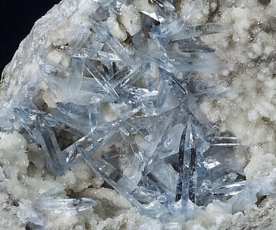 Celestine, Calcite. Detail