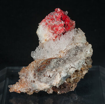 Cinnabar, Gypsum, Calcite. Rear