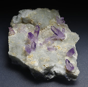 Quartz (variety amethyst), Calcite. 