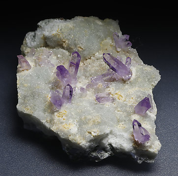 Quartz (variety amethyst), Calcite.