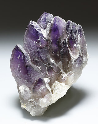 Quartz (variety amethyst), Quartz (variety smoky). 