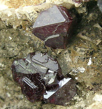 Cuprite, Calcite. 