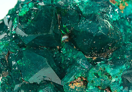 Dioptase, limonite. Detail