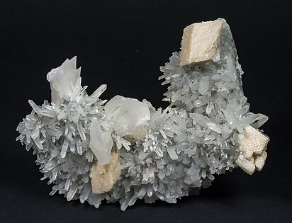 Dolomite, Calcite, Quartz.