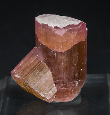 Elbaite-Schorl Series (variety rubellite), Feldspar. Front