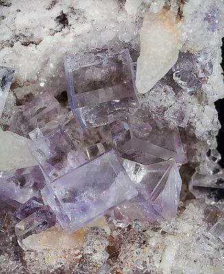 Fluorite, Calcite, Quartz. Detail