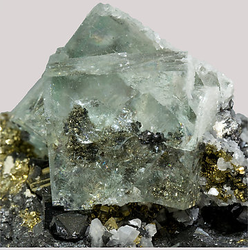 Fluorite, Pyrite, Sphalerite, Quartz. 