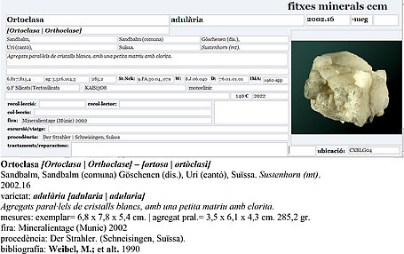 Ortoclasa (variedad adularia), Clorita