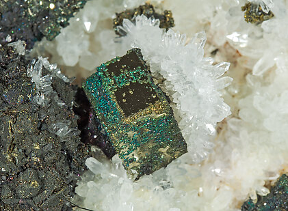 Pyrite, Chalcopyrite, Quartz. Detail