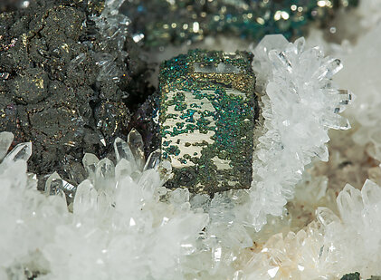 Pyrite, Chalcopyrite, Quartz. Detail