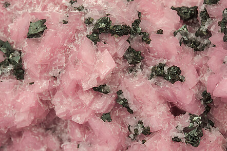 Rhodochrosite, Sphalerite. Detail