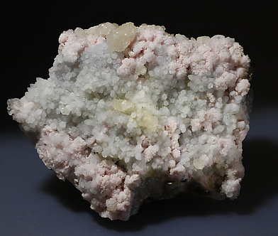 Rhodochrosite, Pyrite, Quartz, Calcite, Sphalerite.