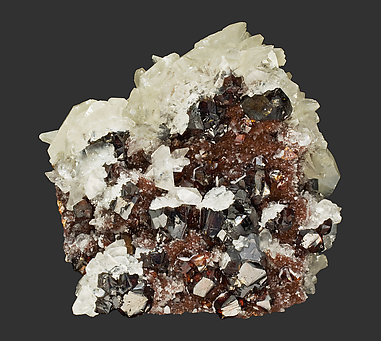 Sphalerite, Galena, Calcite.