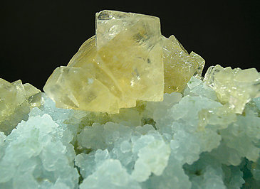 Calcite on Prehnite. 