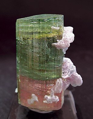 Elbaite with 'lepidolite'.