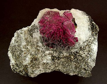 Corundum with Anorthite and Phlogopite.