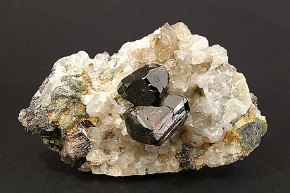 Cassiterite on Quartz. 