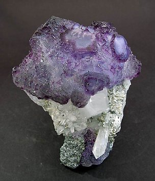 Fluorite with Quartz, Pyrite and Mica.