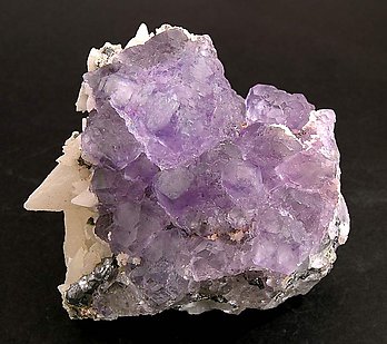 Octahedral Fluorite with Calcite.